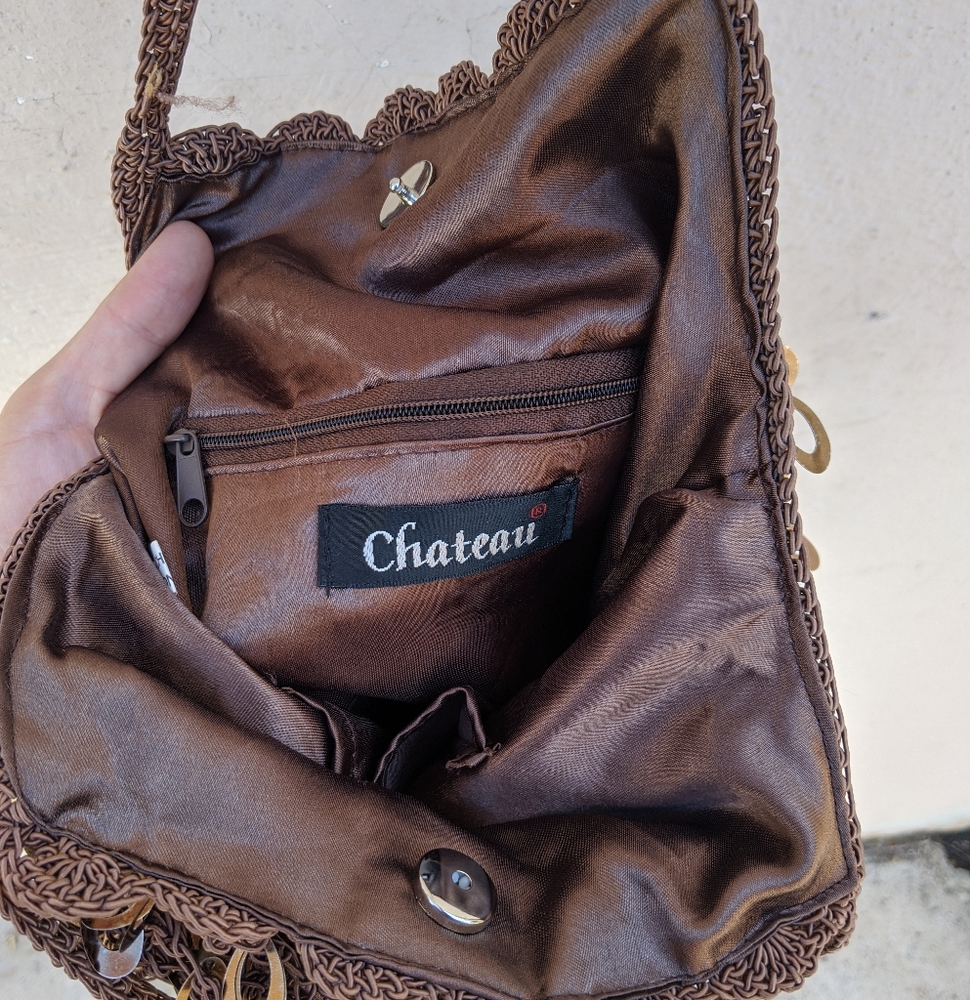 *SOLD* VTG Brown Sparkly Mesh bag - Picture 4 of 8